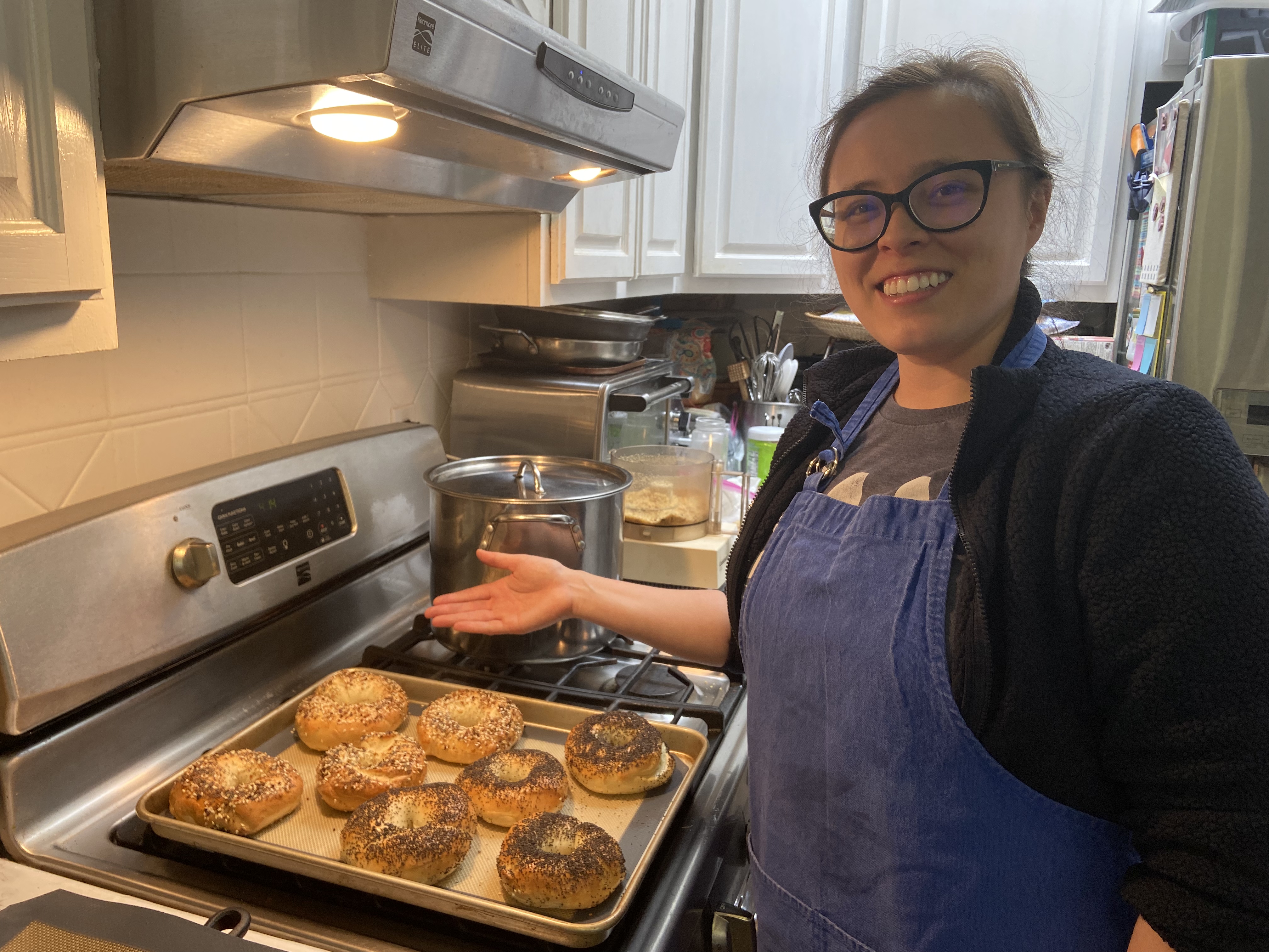 Caroline bakes bread